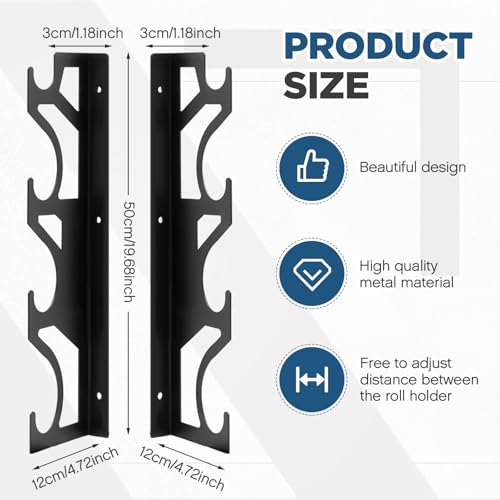 Image of 4 Roll Adjustable Storage Rack Vinyl Roll Holder Metal Vinyl Holder Wall Mount for Car Wrap Material Transfer Paper Tape Wallpaper Garage Workshop, Rollers Not Included