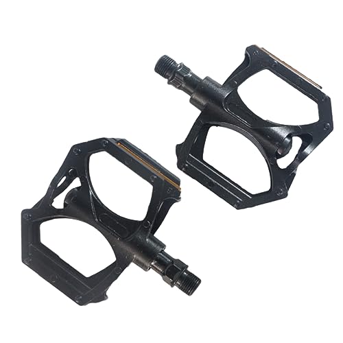 1 Pair Nonslip Aluminum Alloy Pedals Practical Replacement for Mountain Flat Design for Comfortable Cycling Outdoors Suitable for Various Bike Types Black