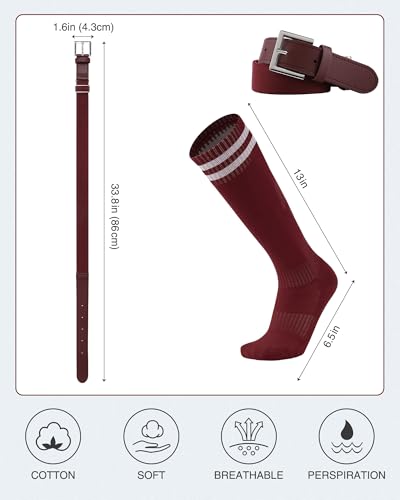AWAYTR Youth Baseball Socks and Belt -Kids Baseball Belt for Boys Girs Softball3