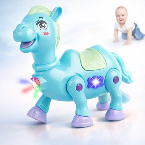 Image of Zest 4 Toyz Musical Toy for Kids | Musical Camel Toy for Kids | Flashing Lights & Sound Toys | Interactive Baby Crawling Toy | Battery Operated Toys | Birthday Gift for Boys and Girls - Blue
