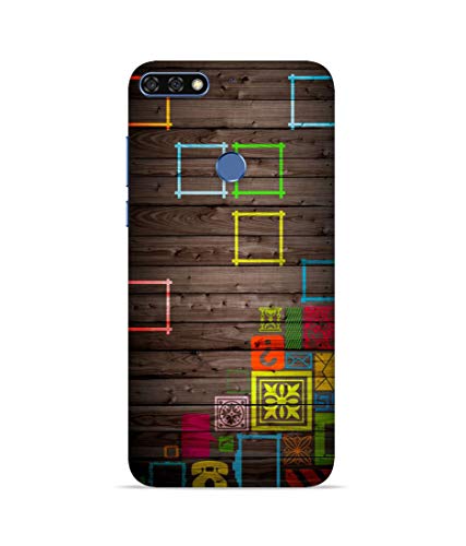 Image of Silence Printed Colourful for Multi-Colored Square with Wooden Background Designer Back Case Cover for Huawei Honor 7X