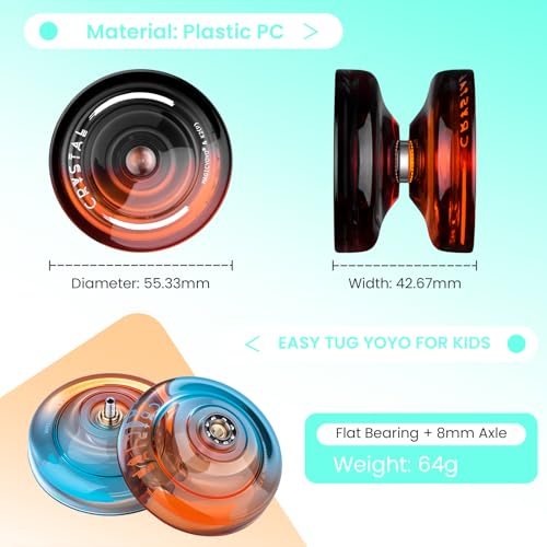 Image of MAGICYOYO K2 Responsive Yoyo for Kids 8-12 (Black Orange + Blue Orange) | Professional Finger Spin Yoyo for Adualts, Beginners Yo-Yo with 2 Yo yo Gloves, 2 Bags,12 Yo yo Strings