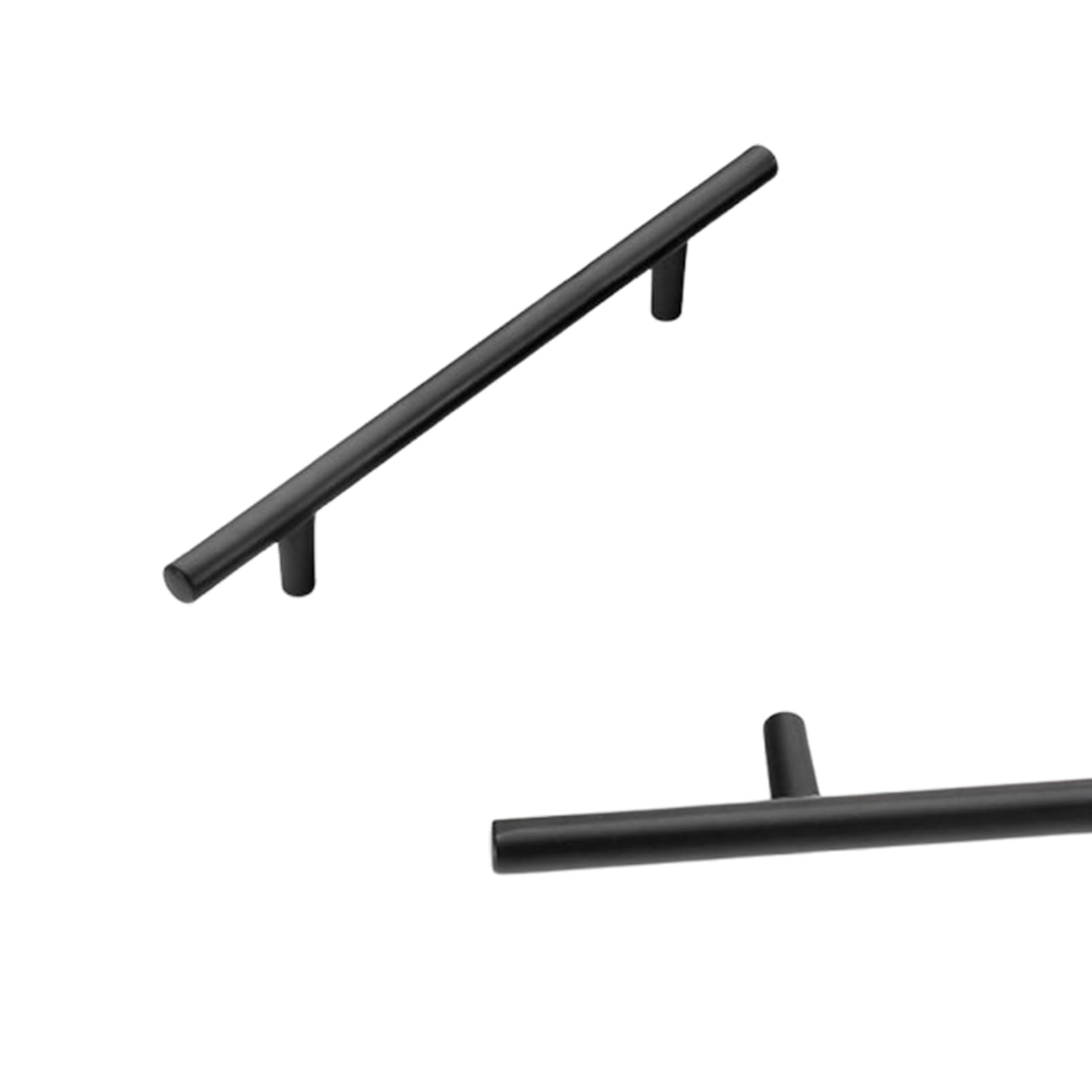 Steytemd Black Cupboard Handles 2 × T-Shape Cabinet Handles Modern, Solid Aluminum Alloy | Anodized Surface, Drawer Handle-128Mm/5In