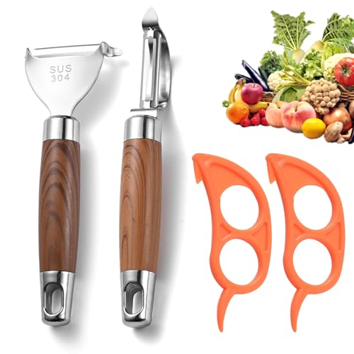 Gsrhzd Pelador Patatas, 2 Piezas Pelador Verduras Acero Inoxidable, Pelapatatas para Frutas, Zanahoria, Berenjena, Mango, Pepino, Todo Tipo
