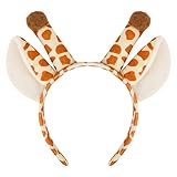 EVERMARKET Plush Giraffe Ears Headband Horns Headband,Halloween Christmas Festival Theme Party Animal Cosplay Costume Headwear (Giraffe)