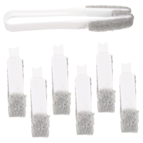 LRXIYODE Cepillo Limpiador para Persianas y Rejillas de Aire Acondicionado Portátil con Cabezales Intercambiables Resistente y Reutilizable para Ventanas Hogar y Coche Fácil de Usar y