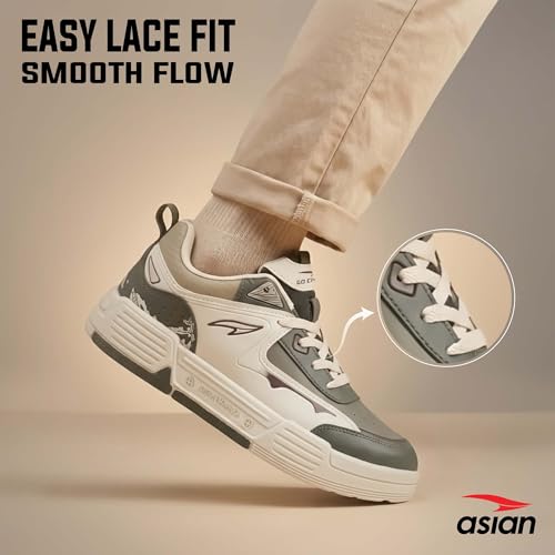 Image of ASIAN Lifestyle-02 Men's Stylish Sneakers | Comfortable Sporty Sneakers with PU Upper & Cushioned Insole | Ideal for Gym, Walk, Travel, & Casual Wear