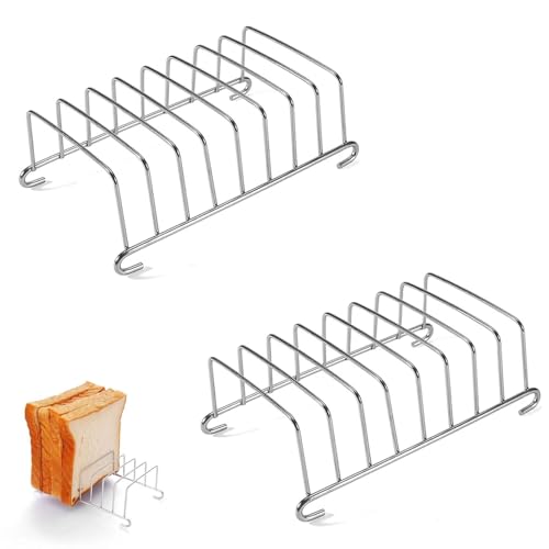 WQNNQW 2 Stück Toastständer,Brötchenaufsatz Für Toaster,Edelstahl Scheibe Toast Rack,Brot Toastregal,Für Den Heimgebrauch,Im Restaurant,Bei Hochzeiten,Geburtstagsfeiern