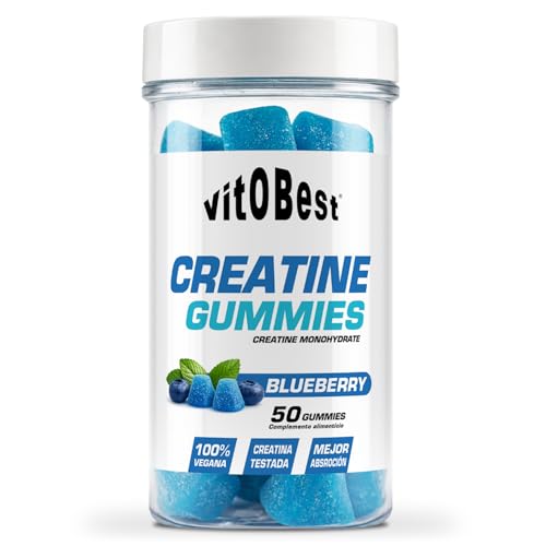 VITOBEST | Gominolas de Creatina Monohidrato - Creatina Gummies | Creatina monohidrato en formato gominola | Cómoda, práctica y sin necesidad de agua | Sabor Arándanos - 50 Gominolas