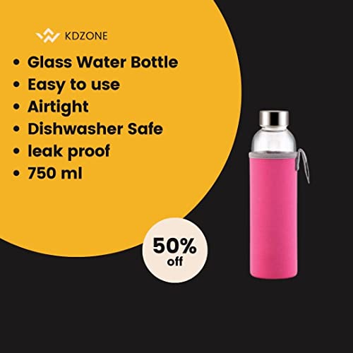 Image of Glass Water Bottle with Pouch glass bottle cover Kids for Girls and Boys Fridge water leak-proof air tight cap, Transparent (1)