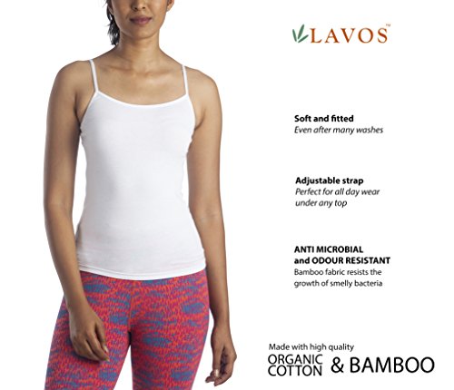 Image of Lavos Women's Camisoles, Sleeveless Long Tank Top, Anti-Microbial Bamboo Cotton Camisole Slip, Adjustable Straps Spaghetti Tops, Comfortable Inner Slips for Women