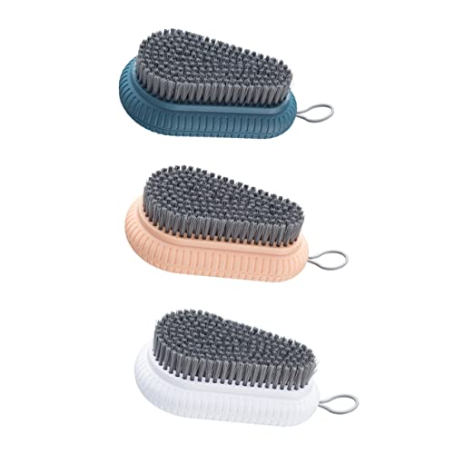 Gogogmee 3個洗濯 ブラシ 靴 たわし 掃除用ブラシツール キッチン 浴室 トイレ ル壁用 人間工学デザイン 携帯便利 収納フック付き