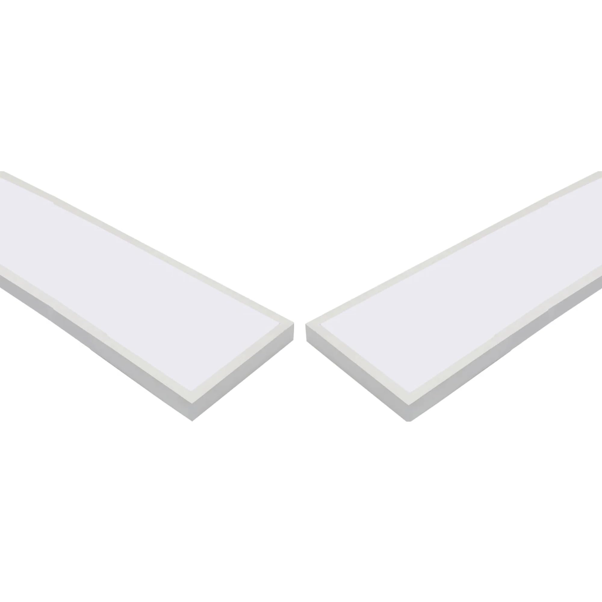 Jandei - Confezione da 2 pannelli da soffitto LED di superficie retroilluminata 120 x 30 cm, potenza 60 W, 5000 lumen, cornice bianca, driver incluso (bianco freddo 6000 K)