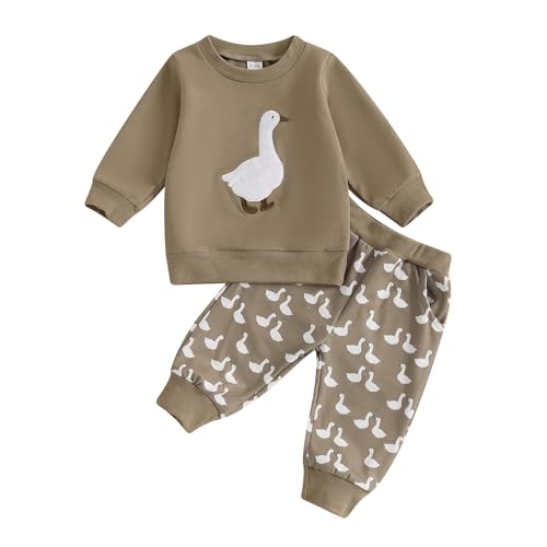 Image of WZTYYDS Toddler Boy Clothes 2T 3T 4T 5T Fall Outfits Baby Pullover & Pants Sets Kids Winter 2Pcs Sweatsuit
