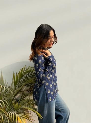 Image of ANNI Designer Cotton Short Kurti for Women | Stylish Kurti | Short Kurti Top | Casual Kurta for Women | Comfortable Cotton Kurtis for Womens