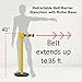 Montour Line MSE760 Set of 2 Retractable Belt Barrier Stanchion, Roller Base, Yellow Post (35 ft Yellow with