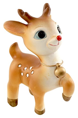 Top Collection Miniature Fairy Garden and Terrarium Reindeer Figurine, Red