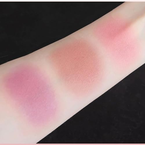 Face Blush Palette - 3 Shades Matte Blushers with Brush for Cheeks/Highlighter Contour Palette Blush Powder, Non-Greasy Face Blusher for Women Natural Look (02, Pack of 1) - Image 6
