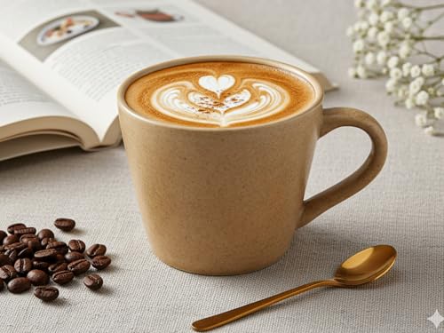 Image of Bodhi House Handcrafted Ceramic Tea Cup Set of 4 Pieces (175 Ml), Stoneware Coffee Mug, Microwave Safe Small Tea Cup, Matte Finish, Ideal for Daily use, Casual Gatherings and Gifting, Wood Brown