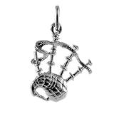 Gewicht: 1,5g TheCharmWorks Sterlingsilber Dudelsack Charmanhänger  Sterling Silver Scottish Bagpipes Charm