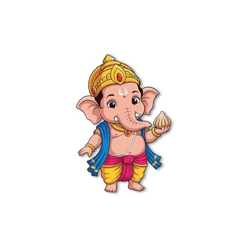 Image of Bhai Please Ganesh with Modak Fridge Magnet | Ganesha Fridge Magnet | God Magnet | Ganpati Magnetic Decor | Devotional Gift | Housewarming Pooja Gift | Hindu God Decor Gift