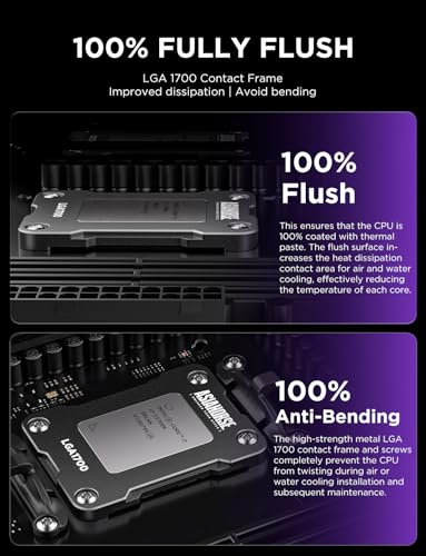 Image of AsiaHorse LGA 1700 CPU Contact Frame, 100% Flush Anti-Bending Secure Frame for Intel CPU, High-Strength Metal Construction Compatible with H610 /B660 /Z690 /Z790 Motherboards, Enhances Cooling Efficiency