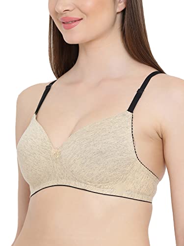 Image of Clovia Women's Cotton Rich Padded Non-Wired Push-Up T-Shirt Bra Multiway
