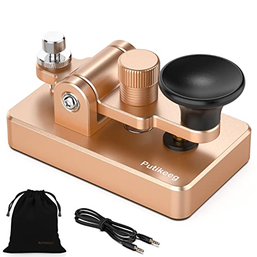 PUTIKEEG アマチュア無線 電鍵 パドル モールス信号 練習機 - 磁気フィードバックマニュアルアップライトエレクトリックキー キャンプまたはポタ ソタ ロタ および/または小屋の上の磁気回路のリバウンドリバウンド