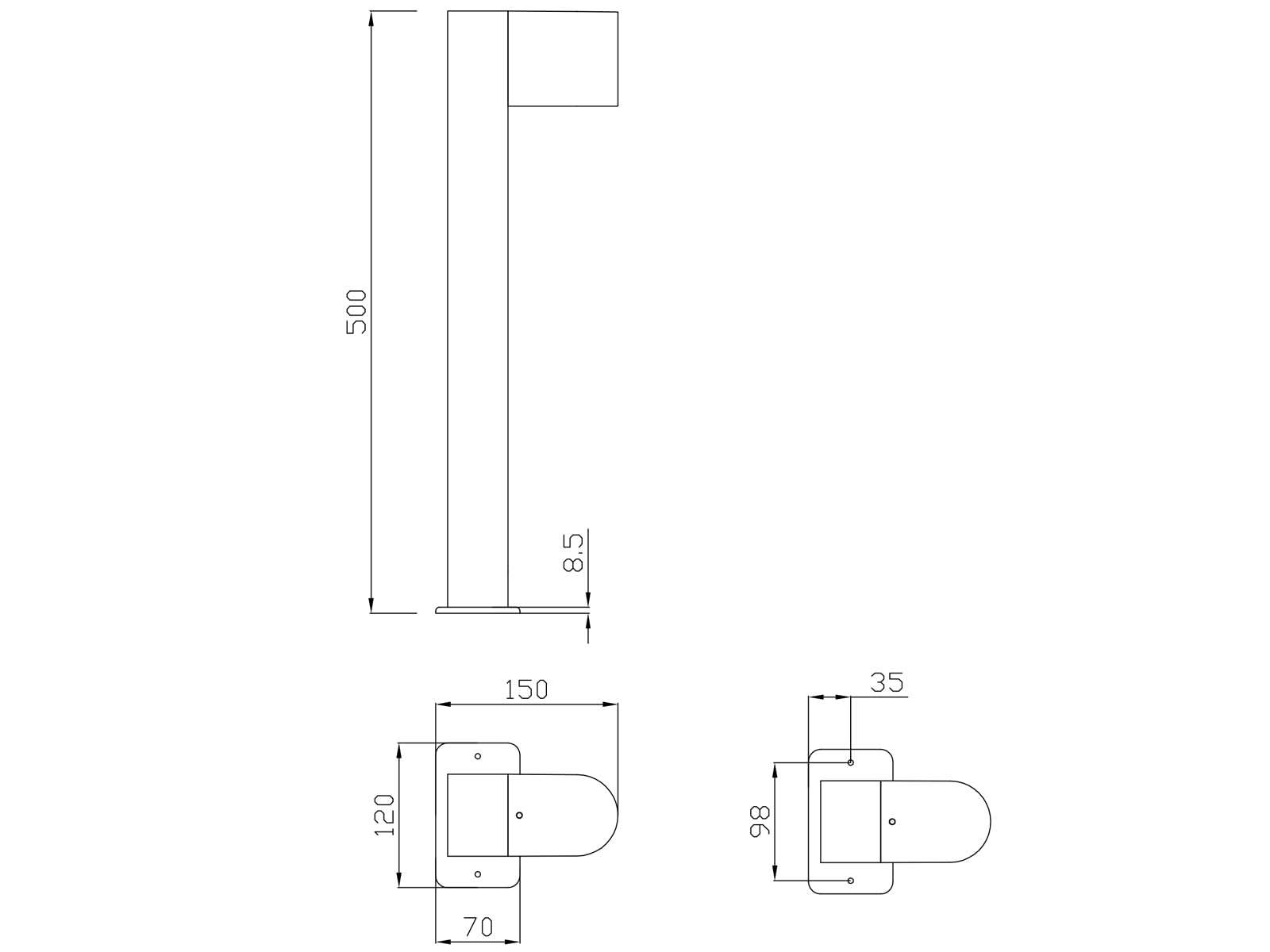 Trio Leuchten Luminaire d'extérieur Roya 504260142, en aluminium moulé sous pression, anthracite, sans 1 ampoule GU10
