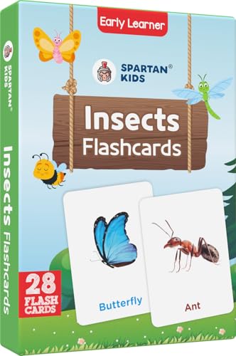 Image of SPARTAN KIDS Insect Flash Cards for Kids | 28 Early Learning Flash Cards Easy & Fun Way of Learning 1 Year to 6 Years Babies