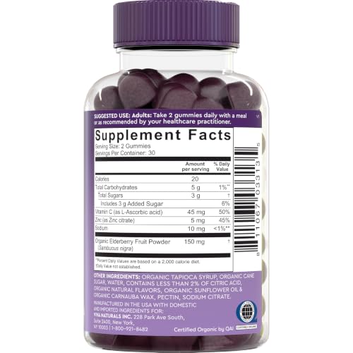 Viva Naturals Sambucus Elderberry Gummies for Adults with Vitamin C & Zinc - image 9