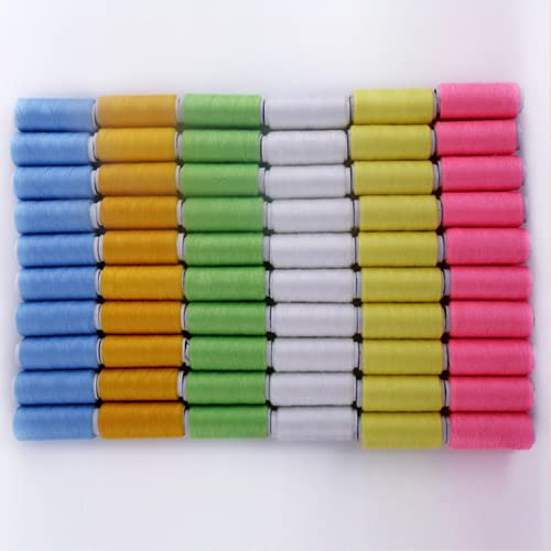 Hilo de Costura Multicolor para Hogar 200 Yardas (183m) Set de Manualidades con 10 Rollos de Hilo y 16 Agujas Color Verde Neón miniatura 7