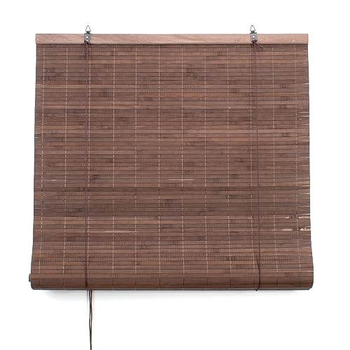 Persiana Estor de 60 cm x 140 en Bambú Natural Enrollable Marrón Decora tu Hogar con Estilo Natural, Proporciona Privacidad y Control de Luz Mientras Añade un Estilo Único