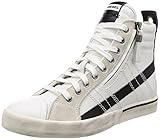Diesel Men's D-Velows LACE-Sneaker mid, White/Black, 9 M US