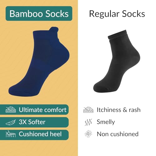 Image of SuperGeneriX Bamboo Socks for Men, Odor-Free & Soft Bamboo Socks, Cushioned & Breathable Socks, Durable Bamboo Socks