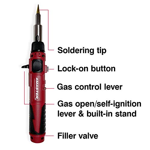 Master Appliance PI-20SiK Professional Cordless Butane Soldering Iron Kit [portable soldering station & heat tool] - Self-Igniting w/Adjustable Temperature - 680F - 820F, refillable with butane fuel - Thumbnail 4