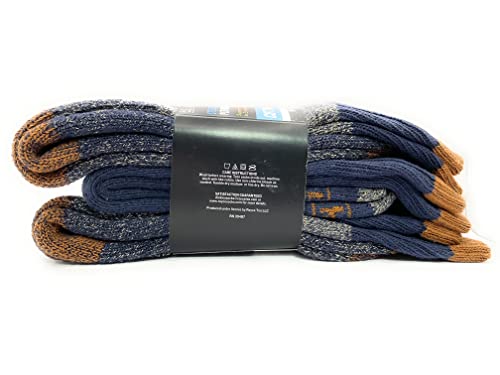 Dickies Genuine Men’s 3-Pairs Steel Toe Crew Performance Thermals Socks, Cotton , Multicolor (Navy & Gray) Pack of 14