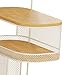 Ioensy 3 Tier Rolling Cart Mobile Bookcases Storage Organizer Utility Cart Storage Trolley on Wheel for Laundry Room Bedroom Library, White