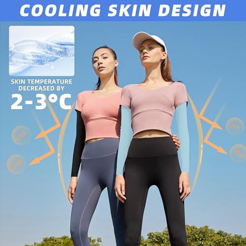 Image of BHYTAKI UV Sun Protection Arm Sleeves, UPF 50 Sports Cooling Arm Compression Sleeves for Men Women Teenager
