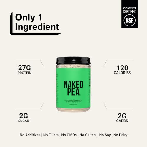 Image of NAKED Pea - Pea Protein Isolate - Plant Based, Vegetarian & Vegan Protein. NSF Certified, Easy to Digest, Non-GMO, No Lactose, No Soy and Gluten Free - 15 Servings