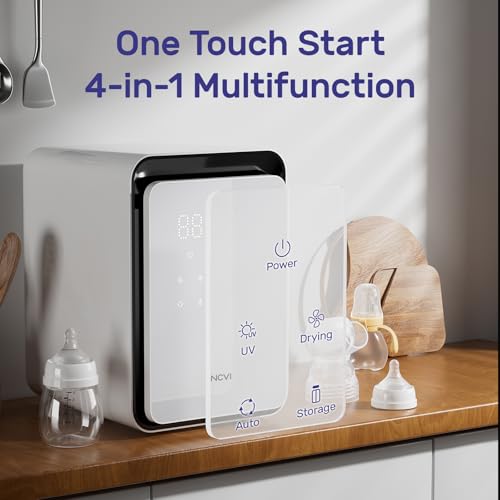 Image of NCVI 12L UV-Light Baby Bottle Dryer Pro for Infant Must Have Can Hold 12 Baby Bottles, Baby UV Household Box Cabinet for Baby Pacifiers /Silicone Teether Toys /Breast Pump Parts