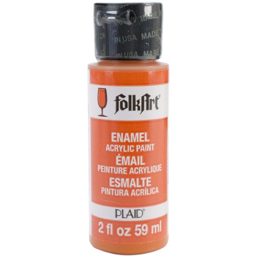 FolkArt Enamel Glass & Ceramic Paint in Assorted Colors (2 oz), 4008, Pure Orange