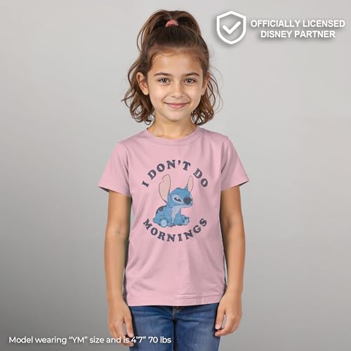 Image of Disney Girls Lilo & Stitch Stitch Mornings Girl's Solid Crew Tee