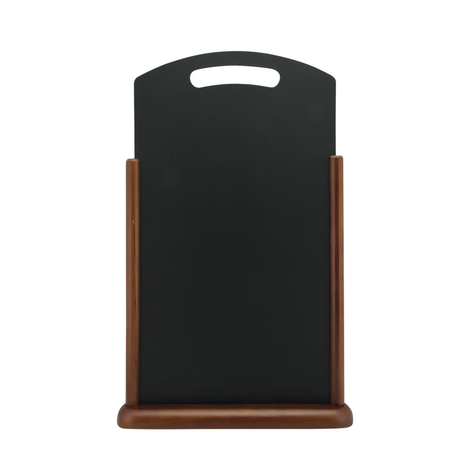 SECURIT - Lavagna Da Tavolo Con Manico - Per Pennarelli A Gesso Liquido - Per Caffè, Ristoranti, Bar, Negozi - Molto Grande - Inserto Non Rimovibile - Faggio Laccato - 54x35x7cm - Colore Marrone