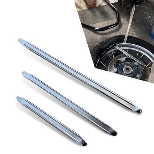 SLIMI 3 PCS Car Tire Iron Kit, Tire Scoop Spoons Crowbar Lever, Rim Protectors Kit, Universal Tire Repair Maintenance Tools for Most Cars Motorcycles (Silver)