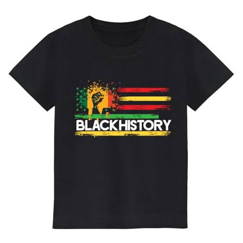 Black History Shirts for Kids: Classic Crewneck Cotton Tees (2-7T) (US Age 5 Years 6 Years Black Fist)