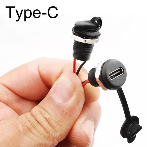 RUNCCI-YUN 10pcs Micro USB Type C Panel Mount Cable,Micro USB Type C Soldering Panel Mount Female Extension Cable for Car Boat - Image 4