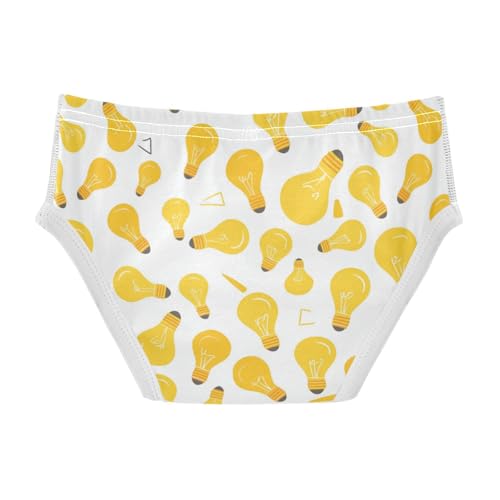 Wusikd Yellow Light Bulb Boys' Underwear Cotton Boys Briefs Soft Toddler Underwear 2T2
