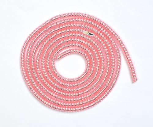 Image of J'TTON Spiral Metallic Color (2 Pcs) 1.4 Meters Each-Full Size Cord Charger Protector Winder for iPhone & Android USB Charging, Earphones, Lightning Cable (Pink)
