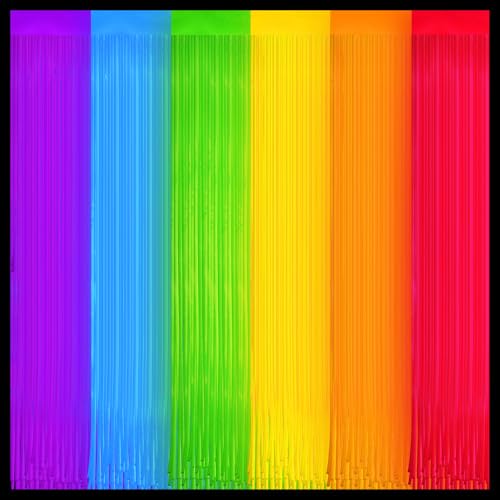 Image of 6 Pack Glow in The Dark Curtains Party Supplies 6.6 x 3.3 Ft Glow Tinsel Foil Fringe Curtains Colorful Photo Booth Prop Backdrop Streamer for Birthday Holiday Neon Party Decorations
